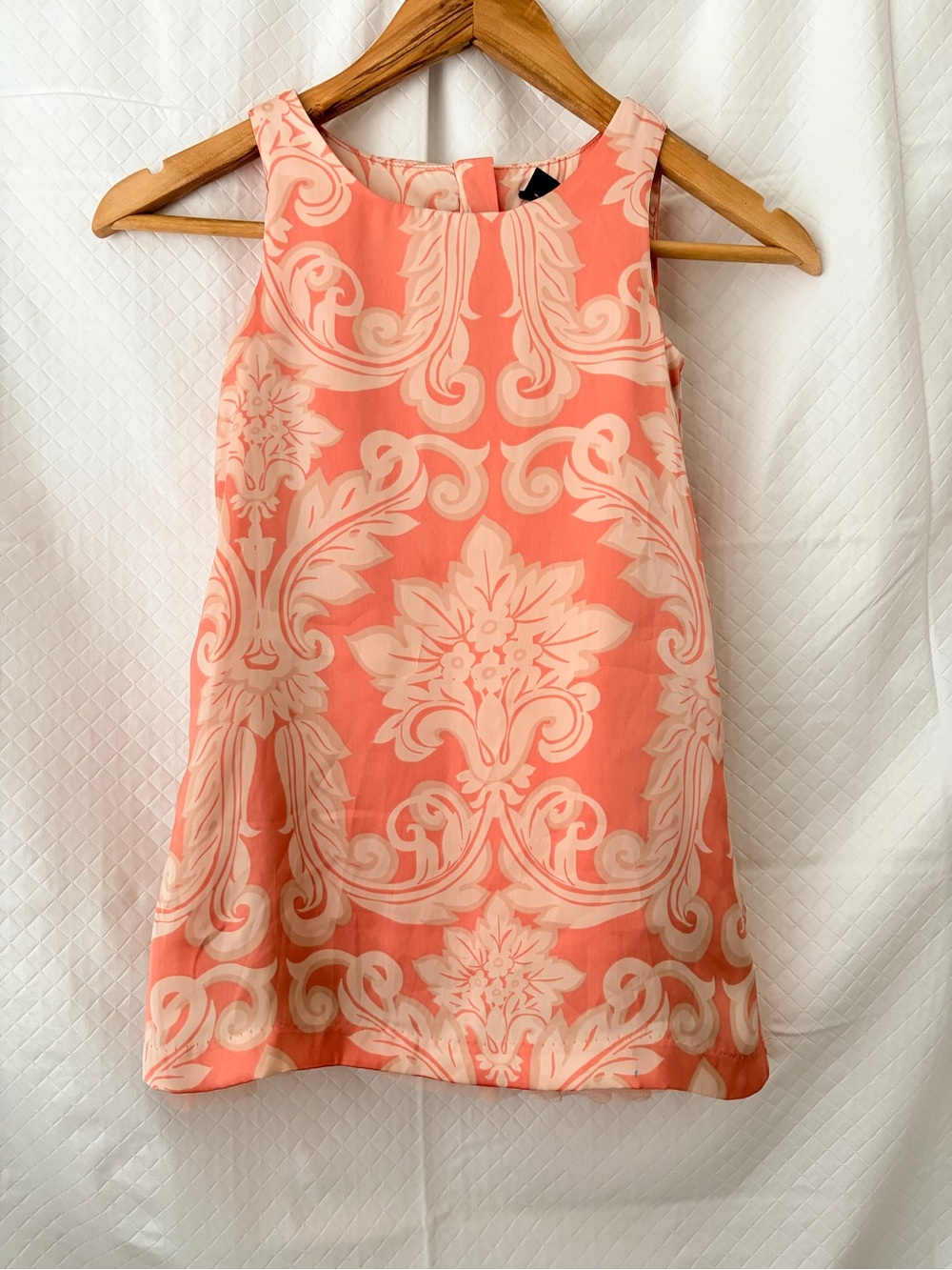 GAP Coral and Cream Floral-Print Casual Dress